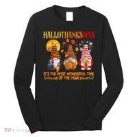 Happy Hallothanksmas Cute Gnomes Fall Halloween Long Sleeve Shirt thumb 0