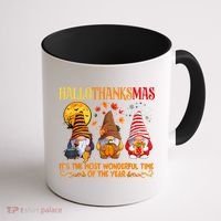 Happy Hallothanksmas Cute Gnomes Fall Halloween Coffee Mug thumb 1