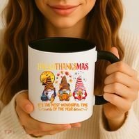 Happy Hallothanksmas Cute Gnomes Fall Halloween Coffee Mug thumb 3