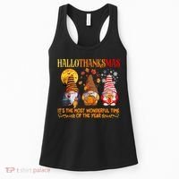 Happy Hallothanksmas Cute Gnomes Fall Halloween Women's Tank Top thumb 0
