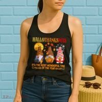 Happy Hallothanksmas Cute Gnomes Fall Halloween Women's Tank Top thumb 2