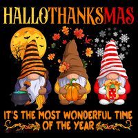 Happy Hallothanksmas Cute Gnomes Fall Halloween Baby Bodysuit thumb 2