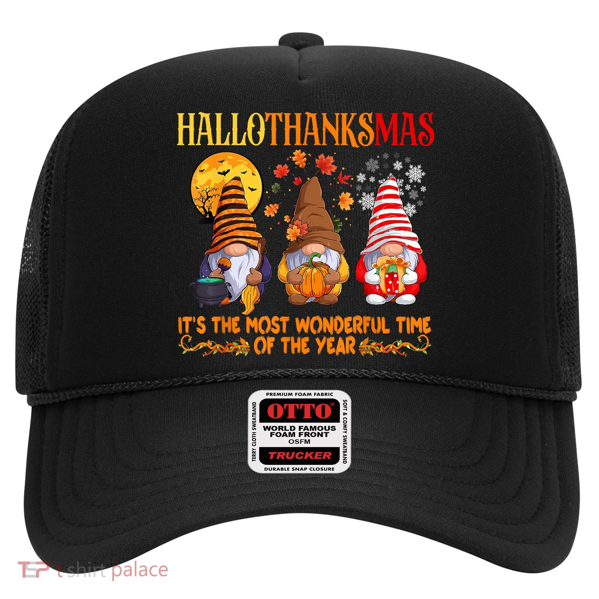 Happy Hallothanksmas Cute Gnomes Fall Halloween Hat