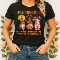 Happy Hallothanksmas Cute Gnomes Fall Halloween Women's T-Shirt thumb 2