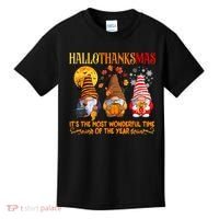 Happy Hallothanksmas Cute Gnomes Fall Halloween Kids T-Shirt thumb 0