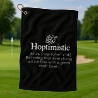 Hoptimistic Hops Craft Beer Lover Gift Homebrew Brewery Golf Towel thumb 1