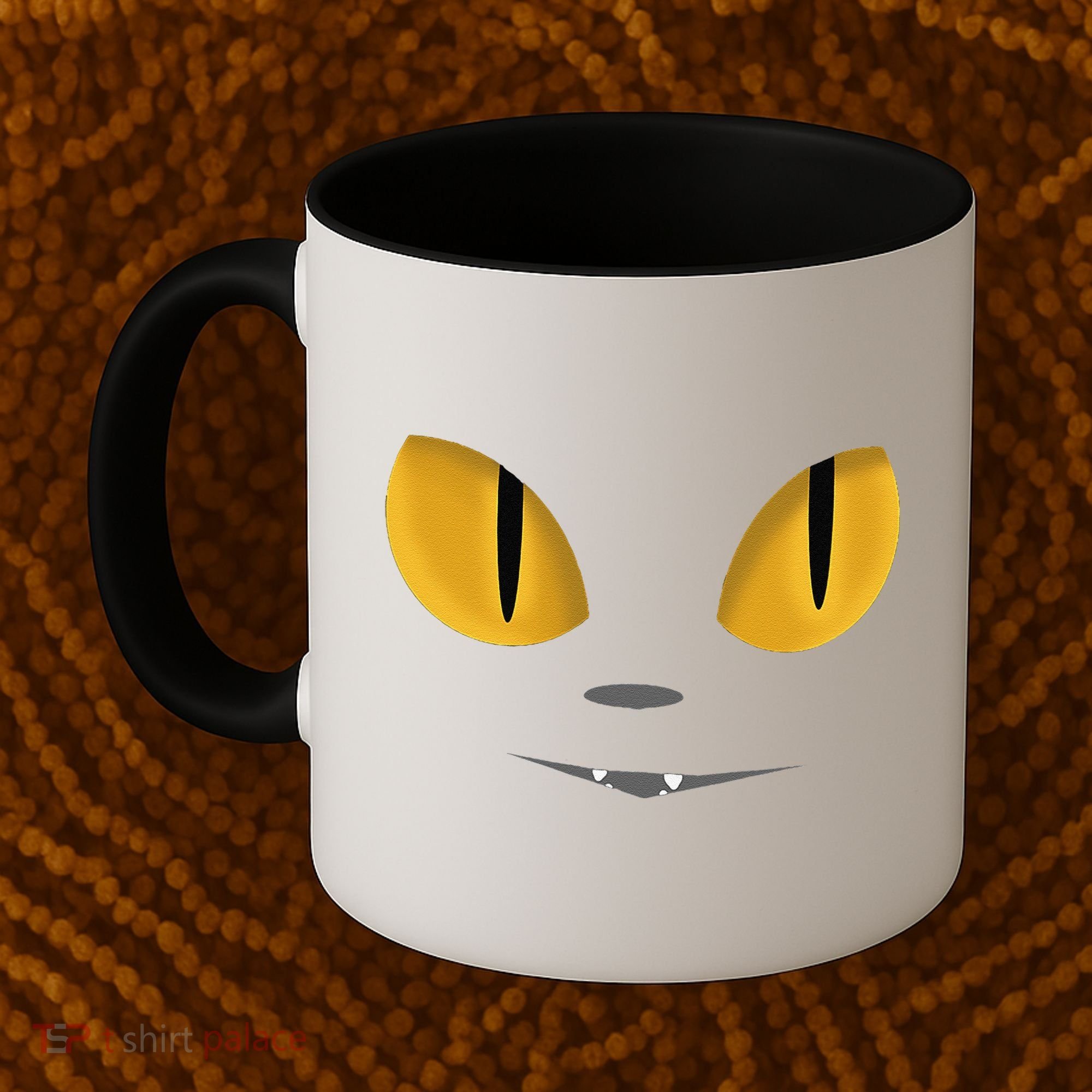 Happy Halloween Cat Eyes Spooky Scary Cat Face Coffee Mug