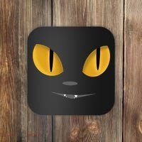 Happy Halloween Cat Eyes Spooky Scary Cat Face Coaster thumb 0