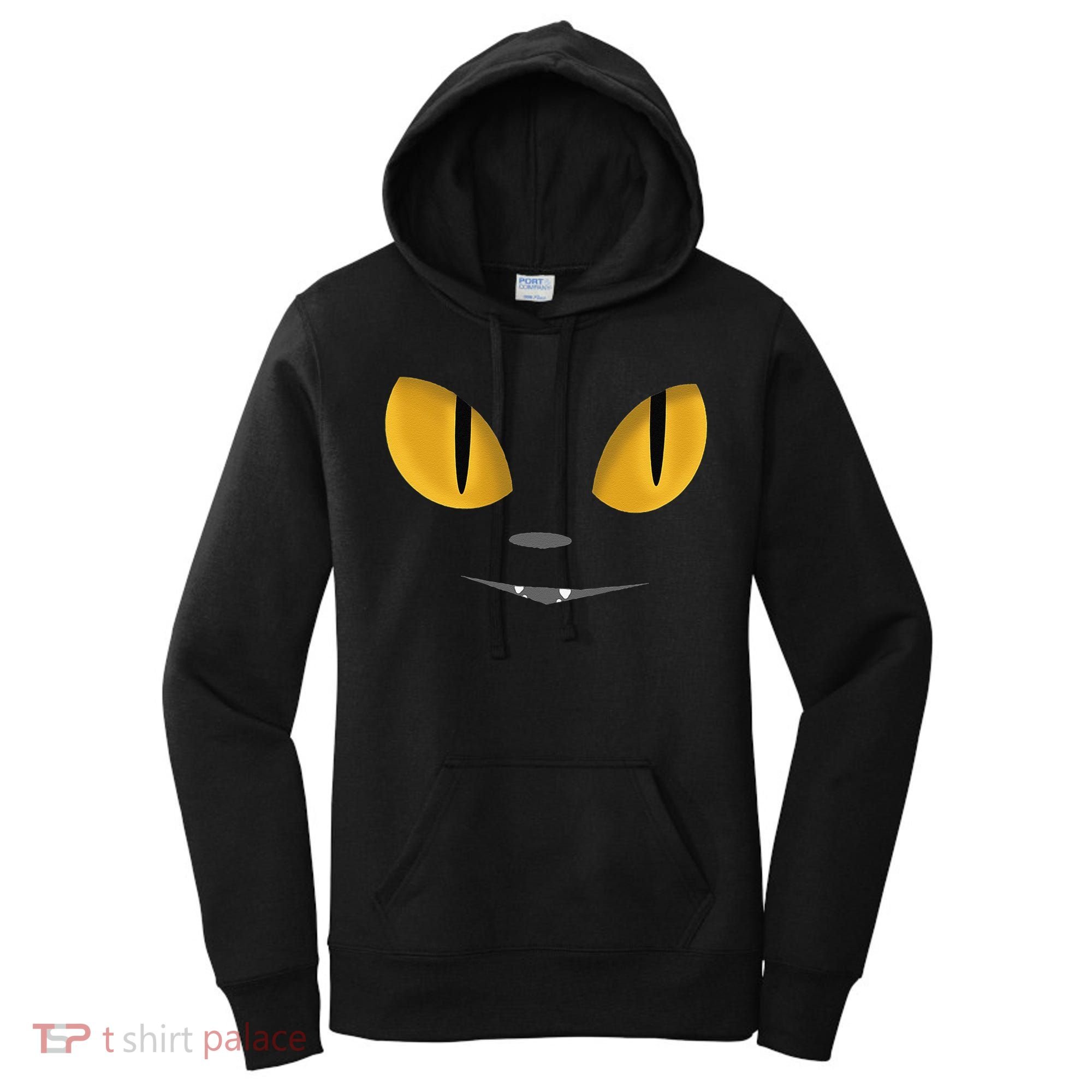 Happy Halloween Cat Eyes Spooky Scary Cat Face Women's Hoodie