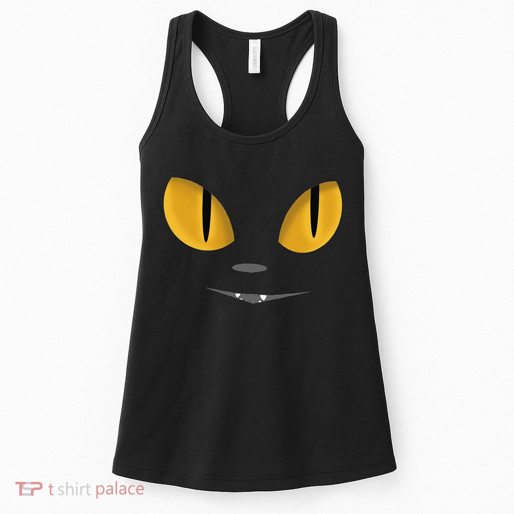 Happy Halloween Cat Eyes Spooky Scary Cat Face Women's Tank Top