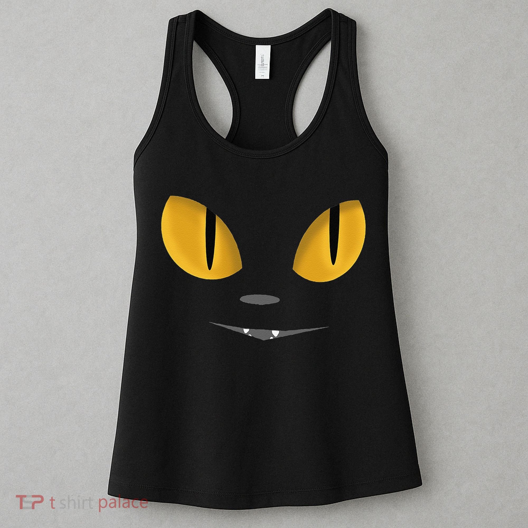 Happy Halloween Cat Eyes Spooky Scary Cat Face Women's Tank Top