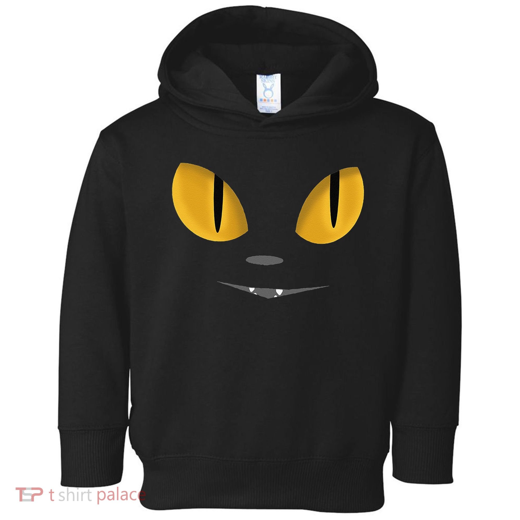 Happy Halloween Cat Eyes Spooky Scary Cat Face Toddler Hoodie
