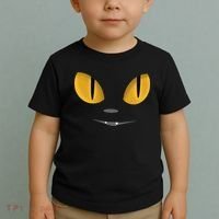 Happy Halloween Cat Eyes Spooky Scary Cat Face Toddler T-Shirt thumb 2