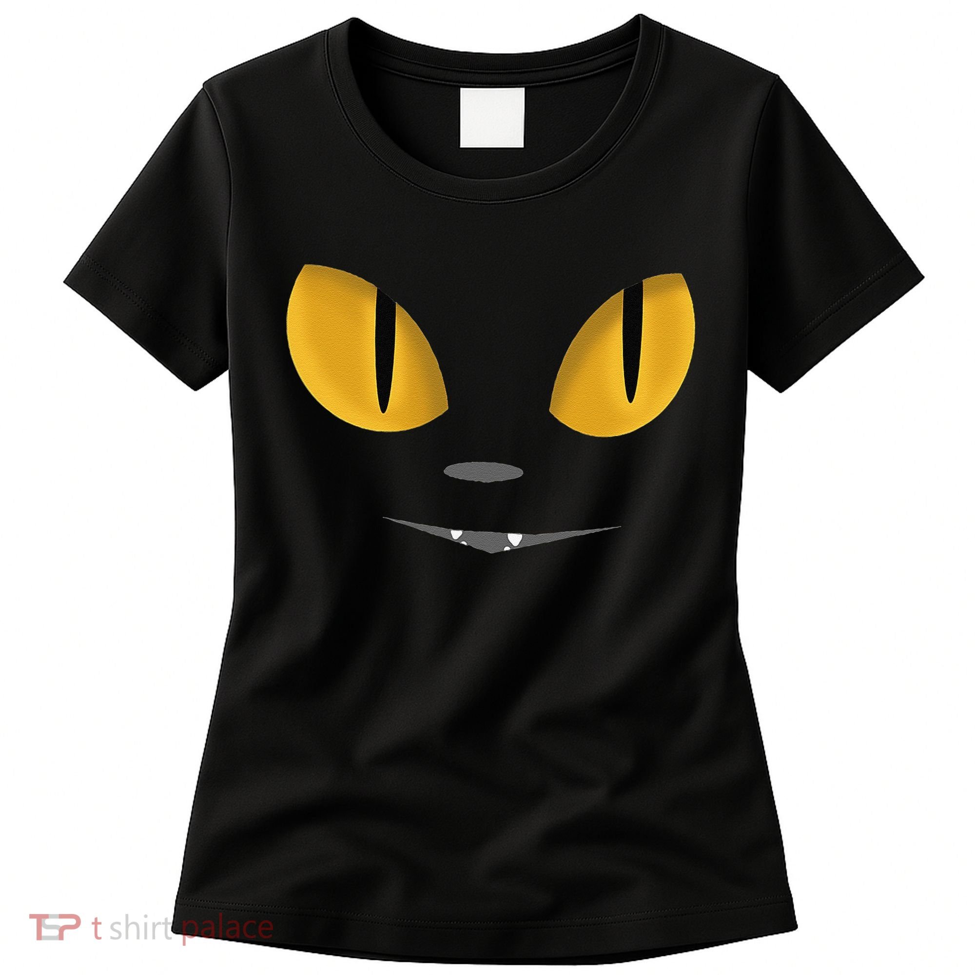 Happy Halloween Cat Eyes Spooky Scary Cat Face Women's T-Shirt