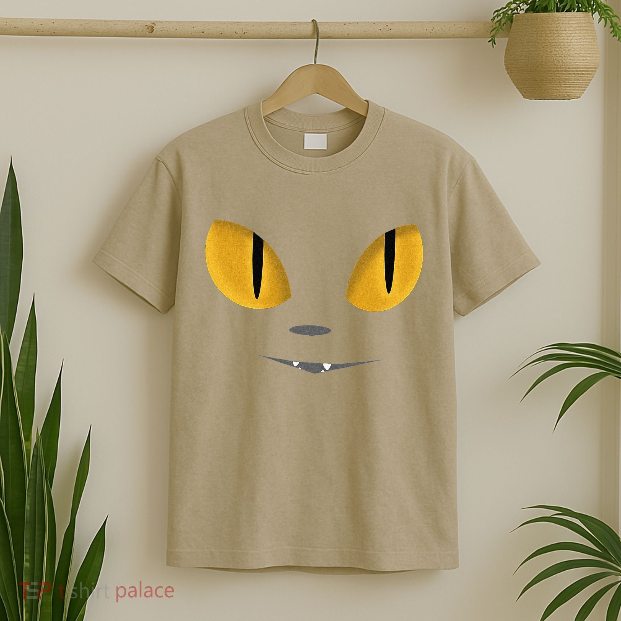 Happy Halloween Cat Eyes Spooky Scary Cat Face T-Shirt