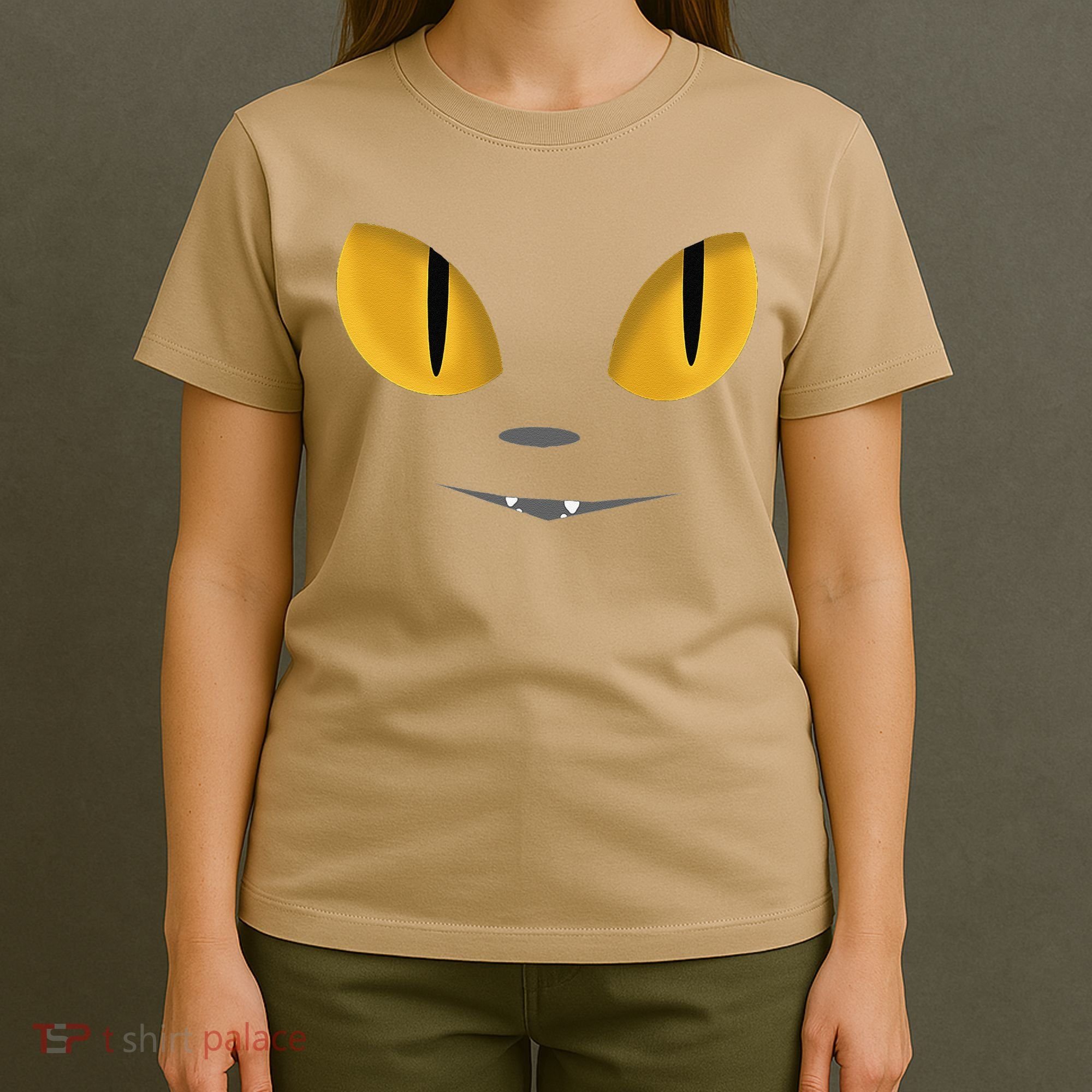 Happy Halloween Cat Eyes Spooky Scary Cat Face T-Shirt