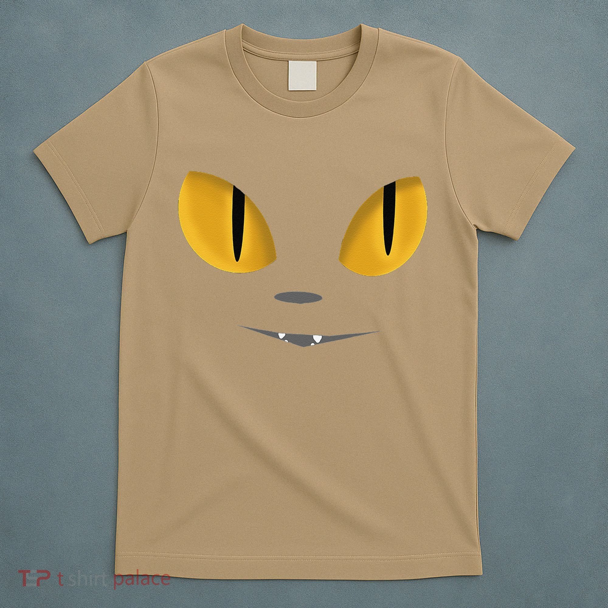 Happy Halloween Cat Eyes Spooky Scary Cat Face T-Shirt