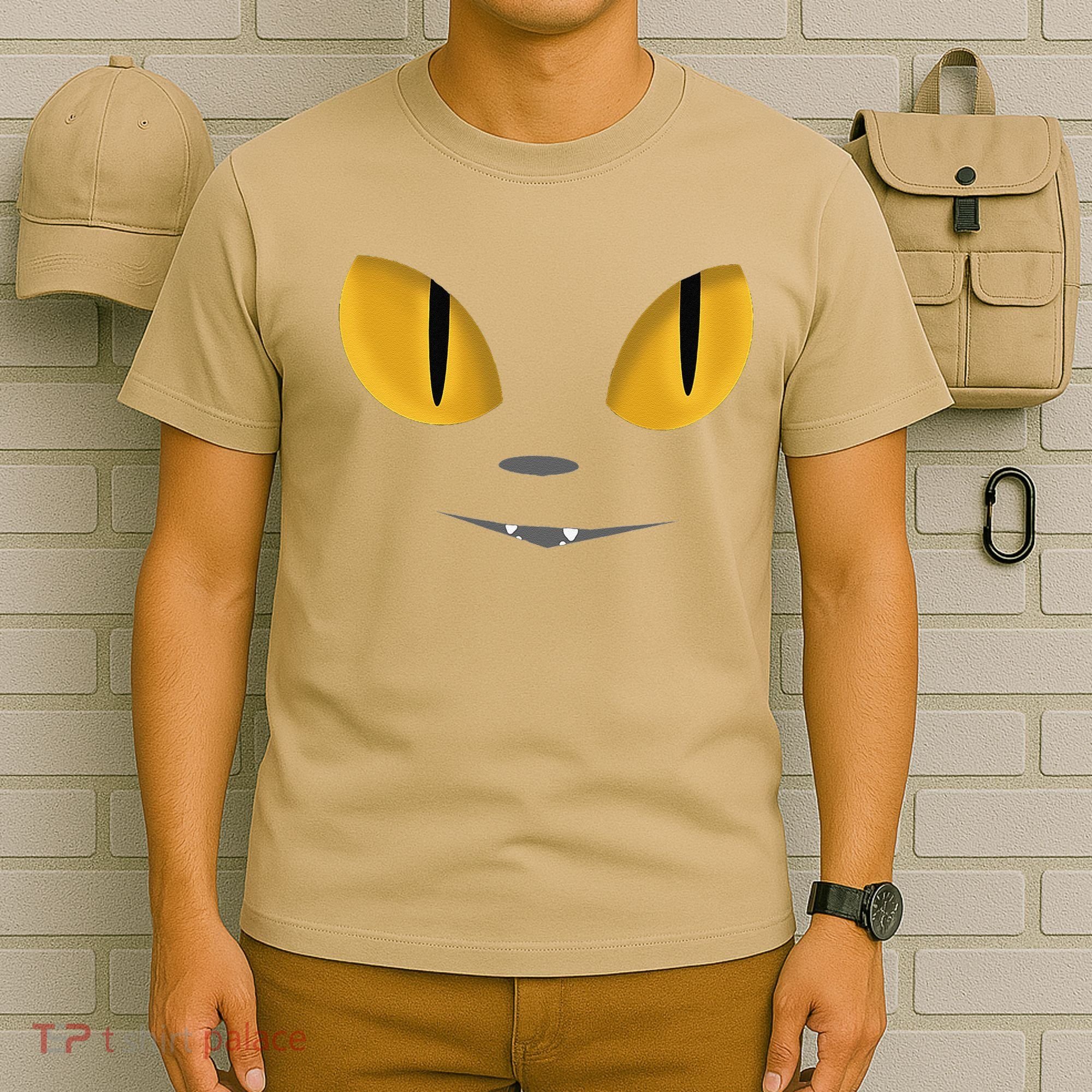 Happy Halloween Cat Eyes Spooky Scary Cat Face T-Shirt