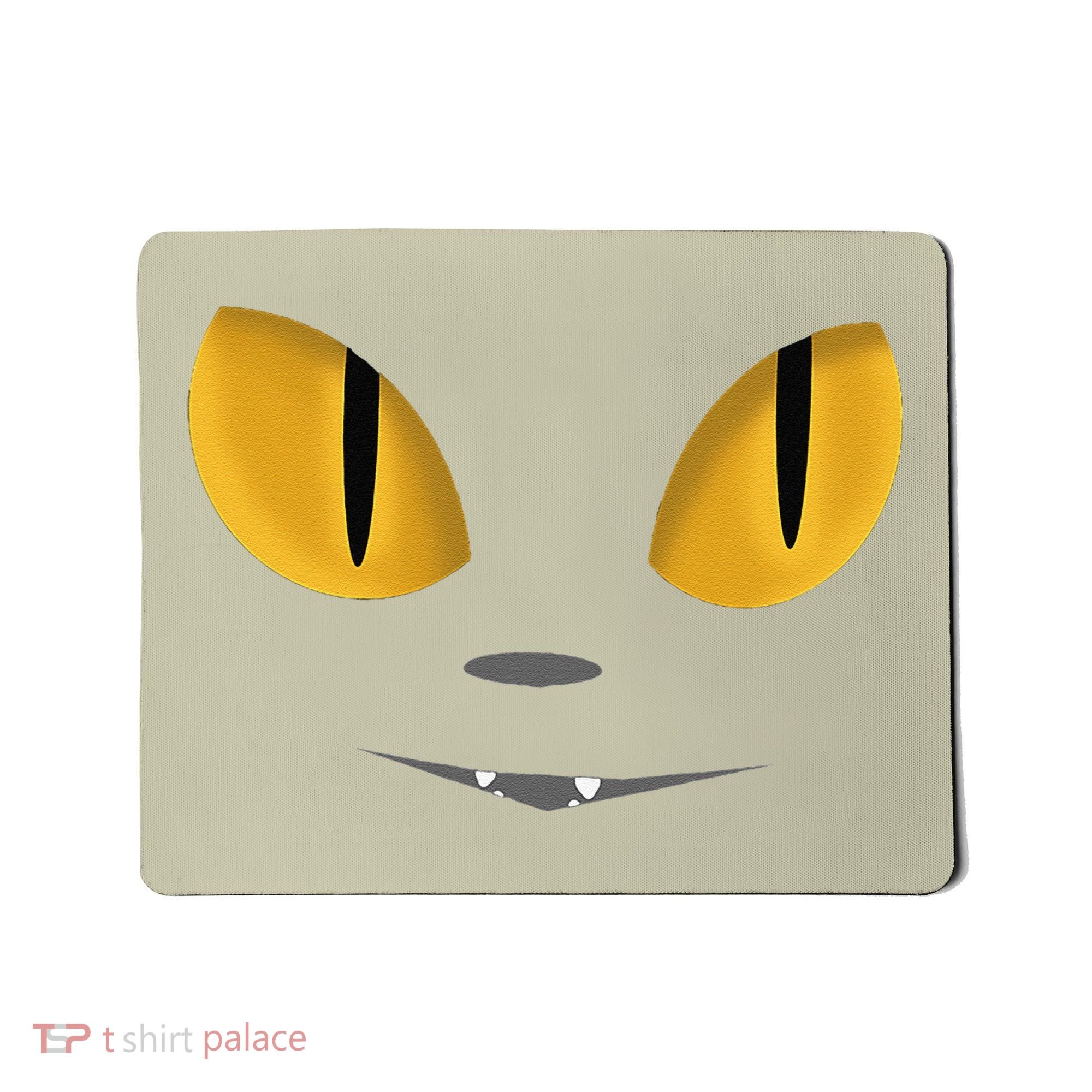 Happy Halloween Cat Eyes Spooky Scary Cat Face Mousepad