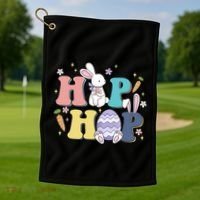 Hip Hop Cute Easter Bunny Golf Towel thumb 1