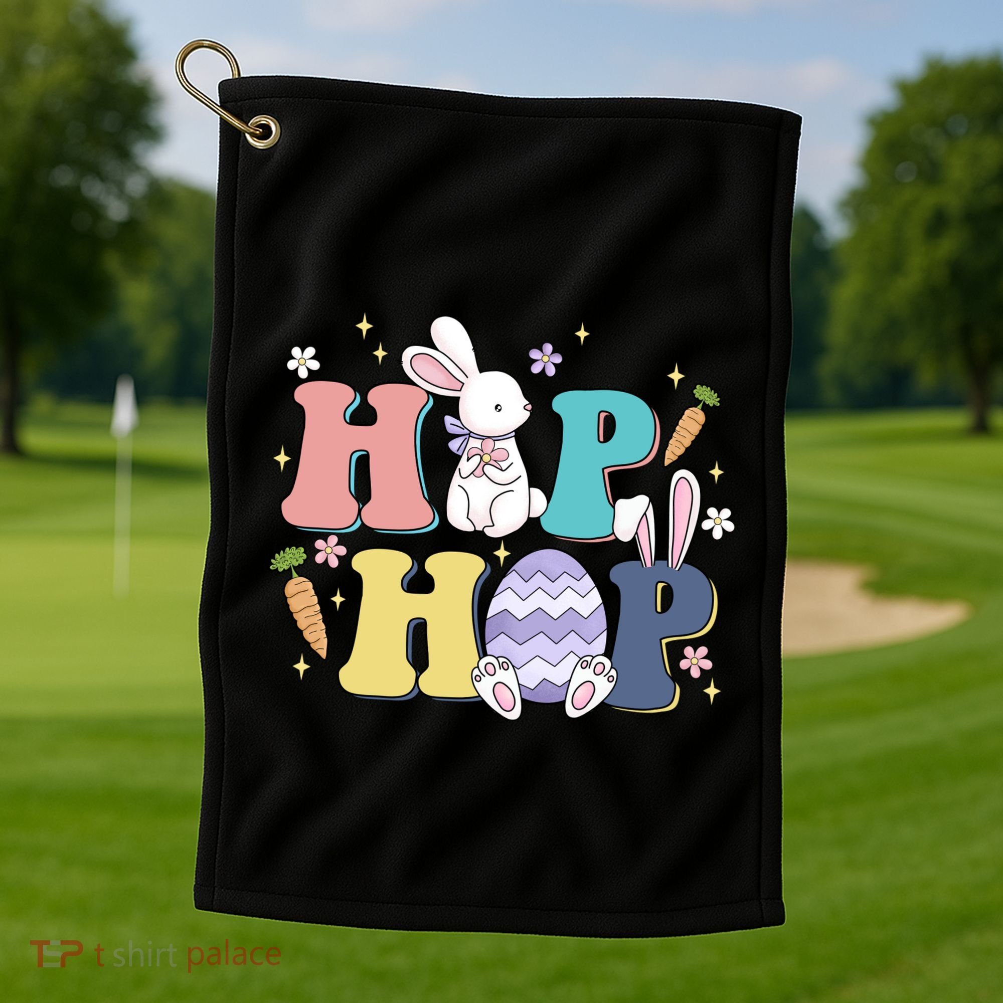 Hip Hop Cute Easter Bunny Golf Towel