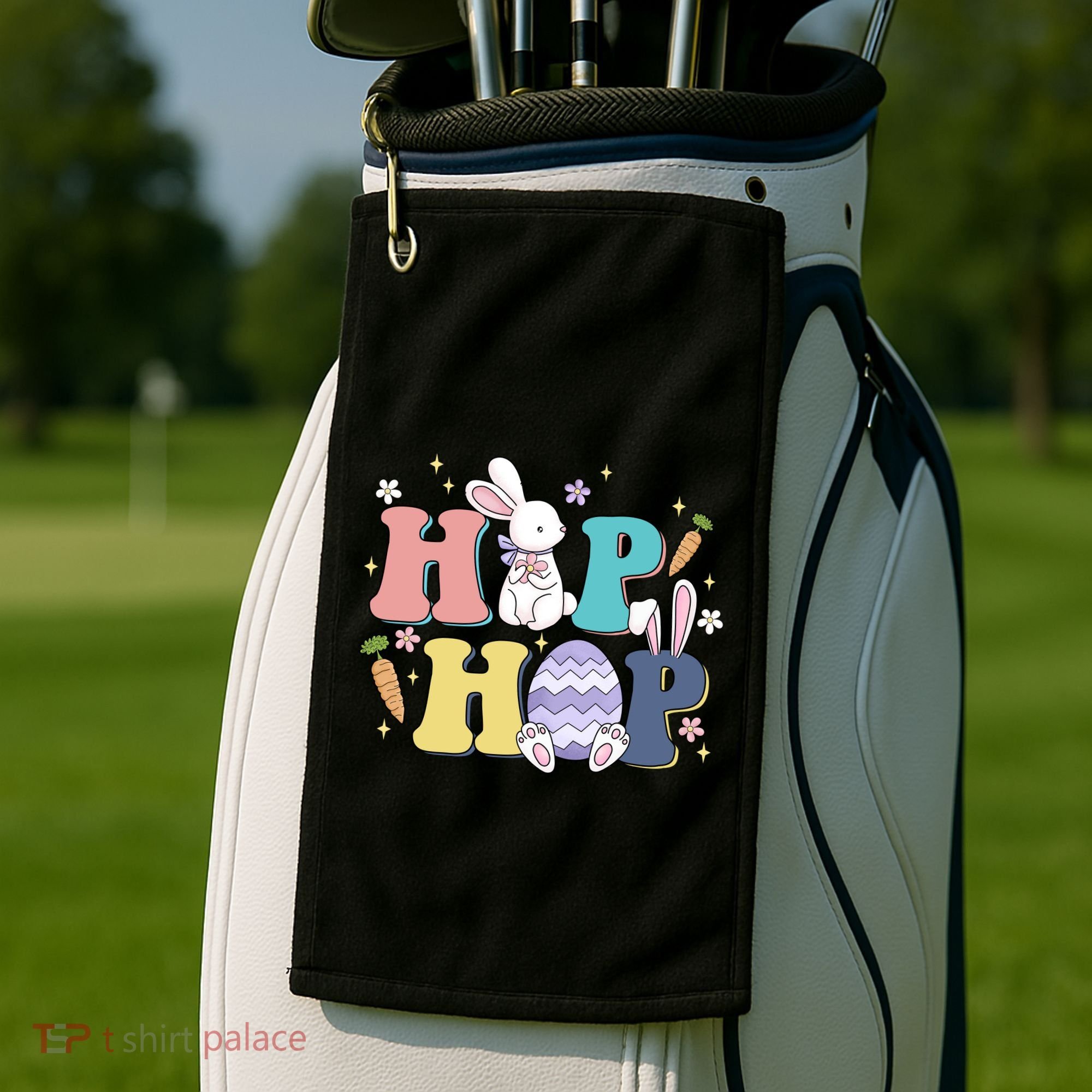Hip Hop Cute Easter Bunny Golf Towel