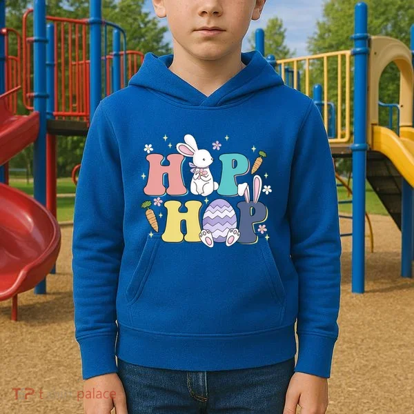 Hip Hop Cute Easter Bunny Kids Hoodie