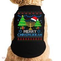 Happy Hanukkah Christmas Santa Hat Doggie Tank thumb 0