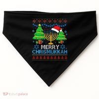 Happy Hanukkah Christmas Santa Hat USA-Made Doggie Bandana thumb 0
