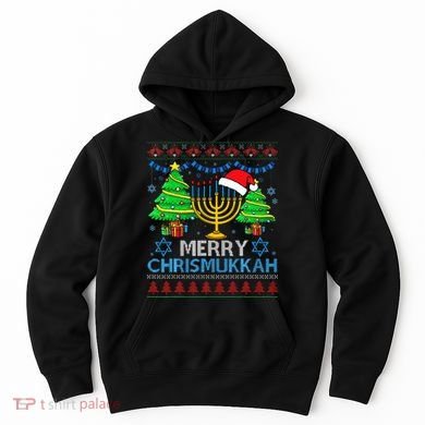 Happy Hanukkah Christmas Santa Hat Hoodie