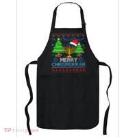 Happy Hanukkah Christmas Santa Hat Apron thumb 0