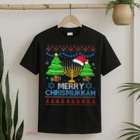 Happy Hanukkah Christmas Santa Hat T-Shirt thumb 2