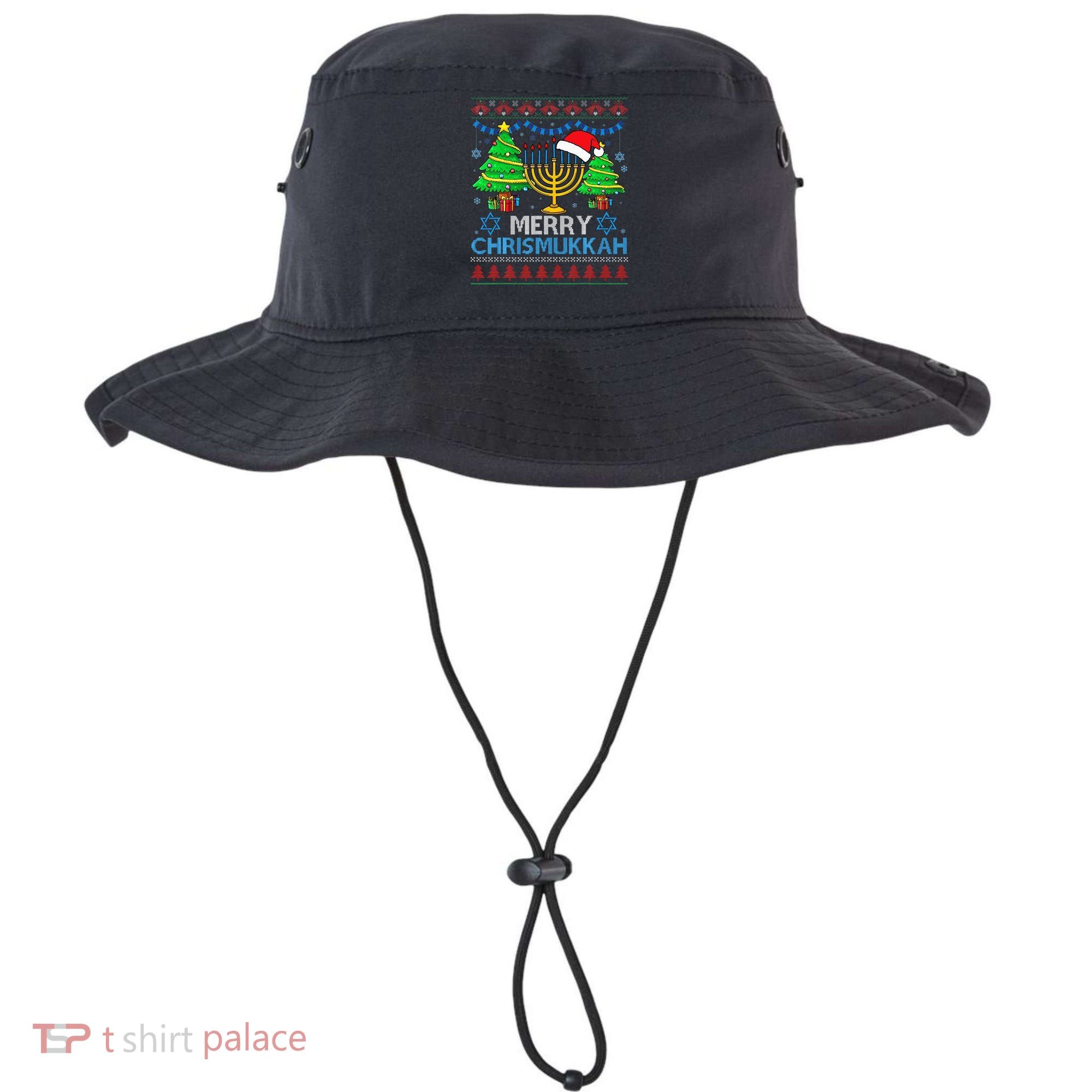 Happy Hanukkah Christmas Santa Hat Bucket Hat