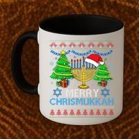 Happy Hanukkah Christmas Santa Hat Coffee Mug thumb 2