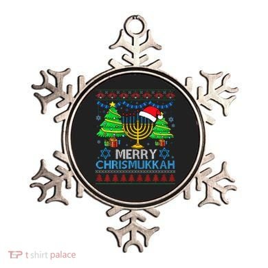 Happy Hanukkah Christmas Santa Hat Ornament