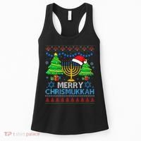 Happy Hanukkah Christmas Santa Hat Women's Tank Top thumb 0