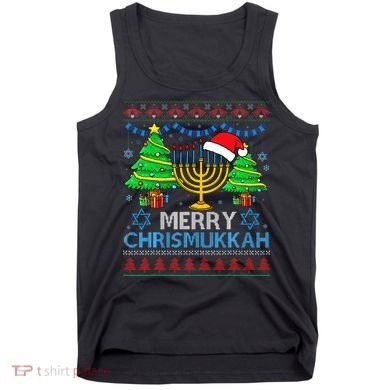 Happy Hanukkah Christmas Santa Hat Tank Top