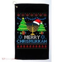 Happy Hanukkah Christmas Santa Hat Golf Towel thumb 0