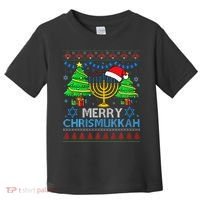 Happy Hanukkah Christmas Santa Hat Toddler T-Shirt thumb 0
