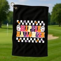 Hippie Halloween Cute Retro Golf Towel thumb 1