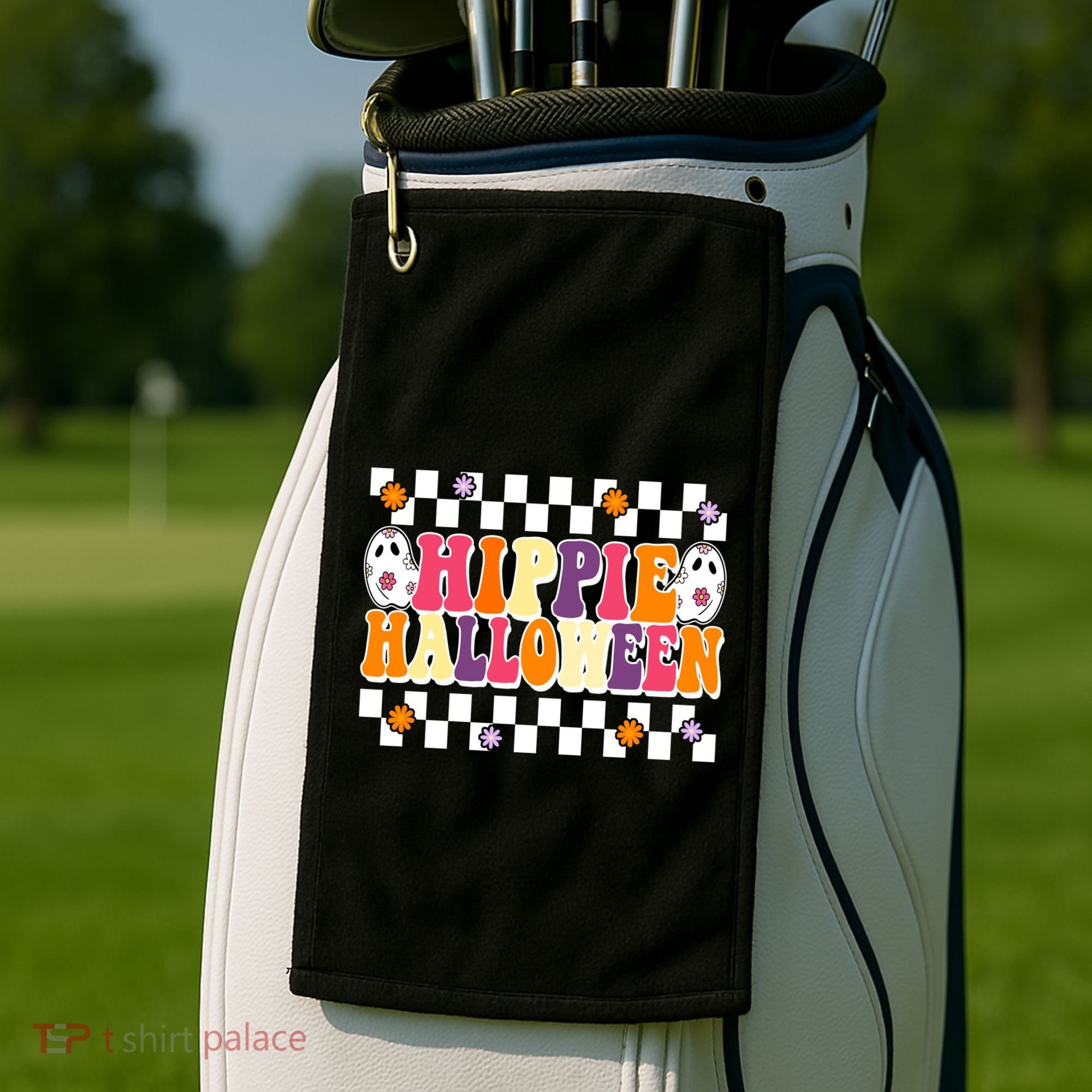 Hippie Halloween Cute Retro Golf Towel
