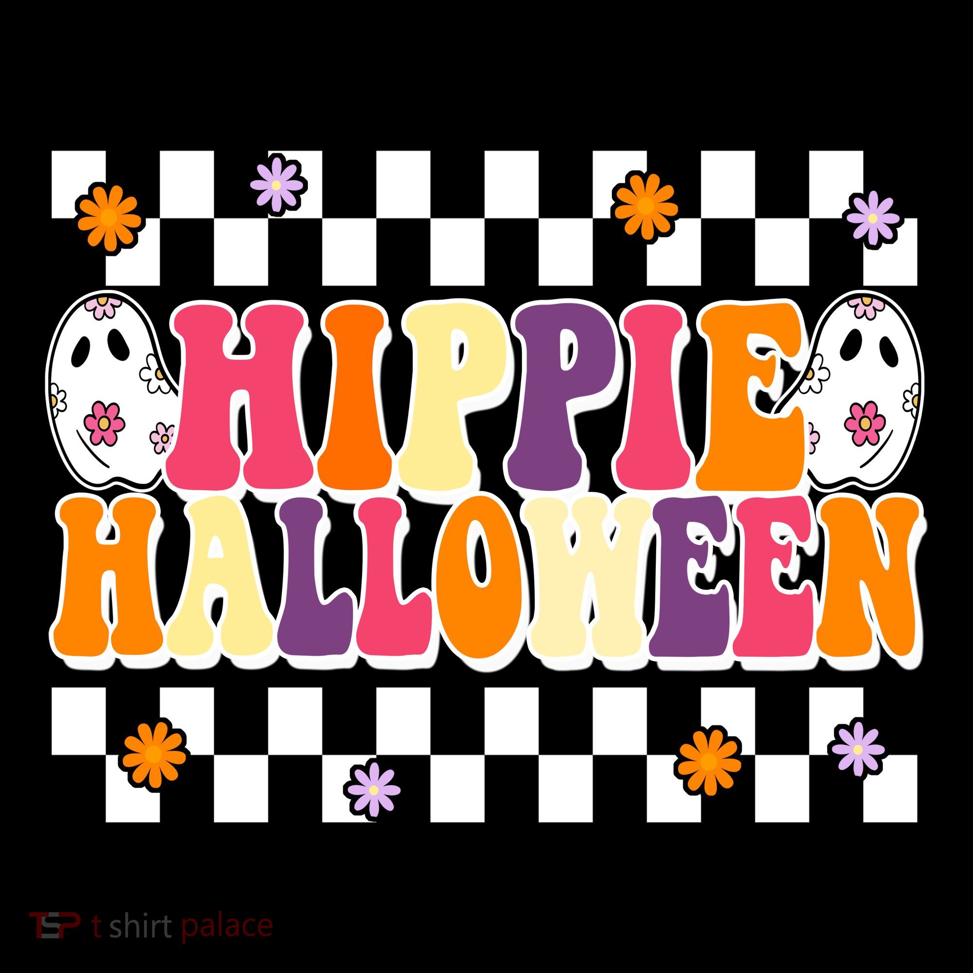 Hippie Halloween Cute Retro Women's Crop Top Tee