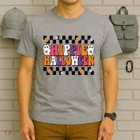 Hippie Halloween Cute Retro T-Shirt thumb 6