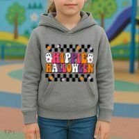 Hippie Halloween Cute Retro Kids Hoodie thumb 3