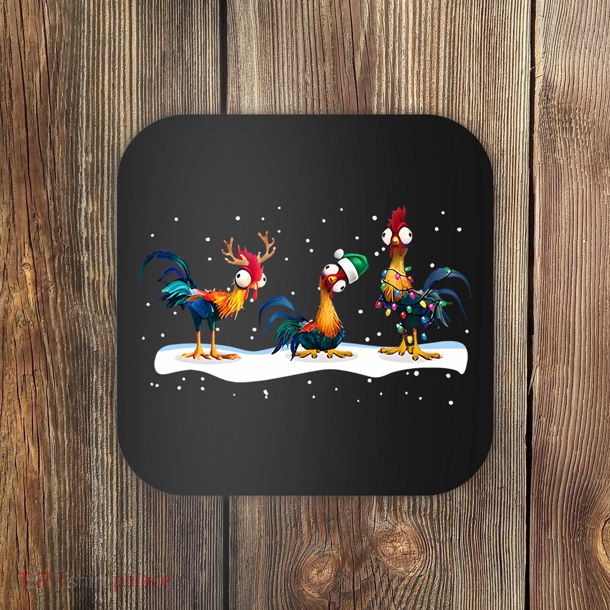 Hei Hei Chicken Christmas Coaster