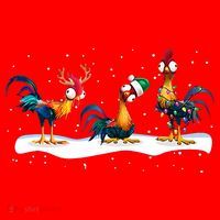 Hei Hei Chicken Christmas Santa Hat thumb 1