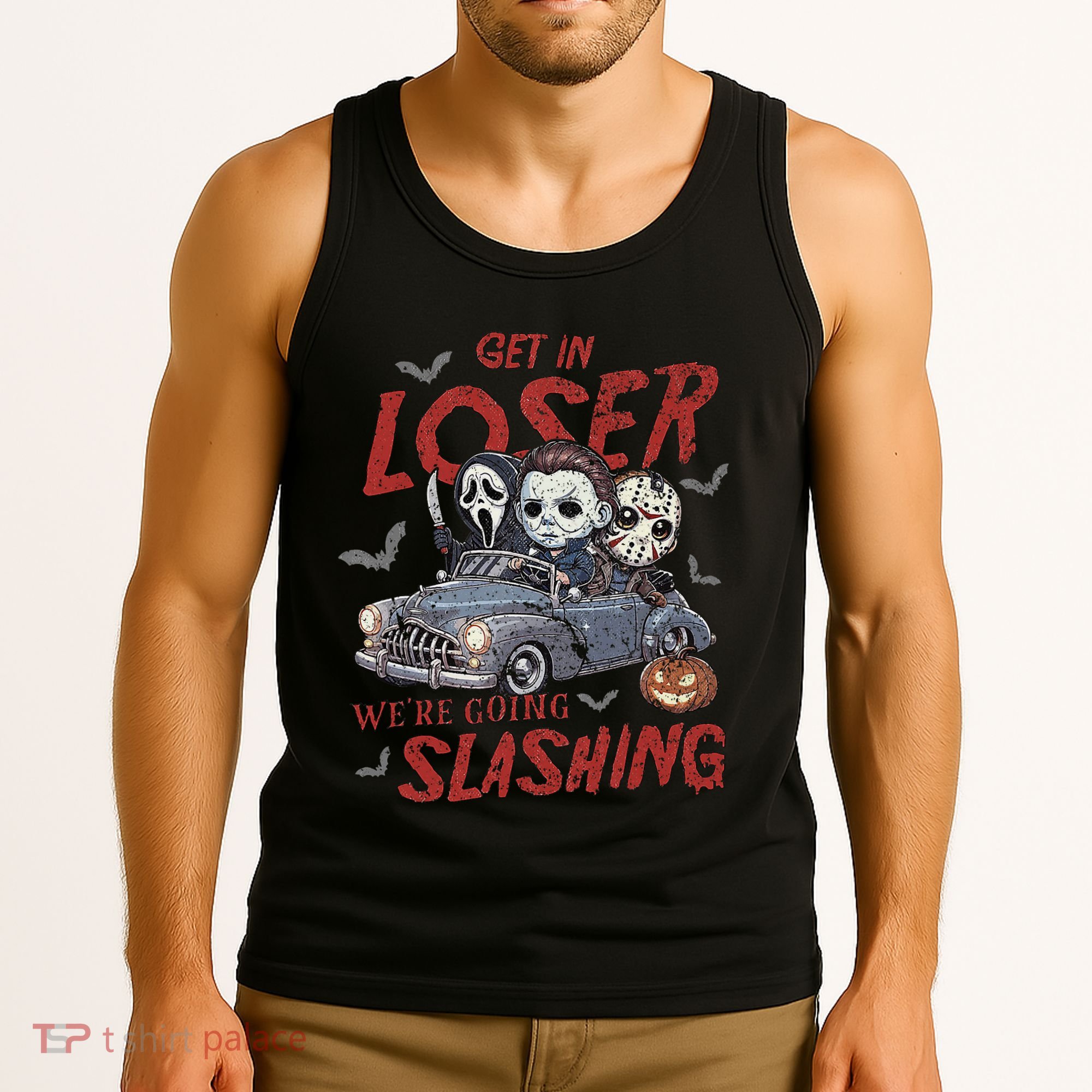 Horror Halloween Character Get In Loser WeRe Going Slashing Tank Top