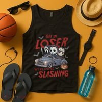 Horror Halloween Character Get In Loser WeRe Going Slashing Tank Top thumb 4
