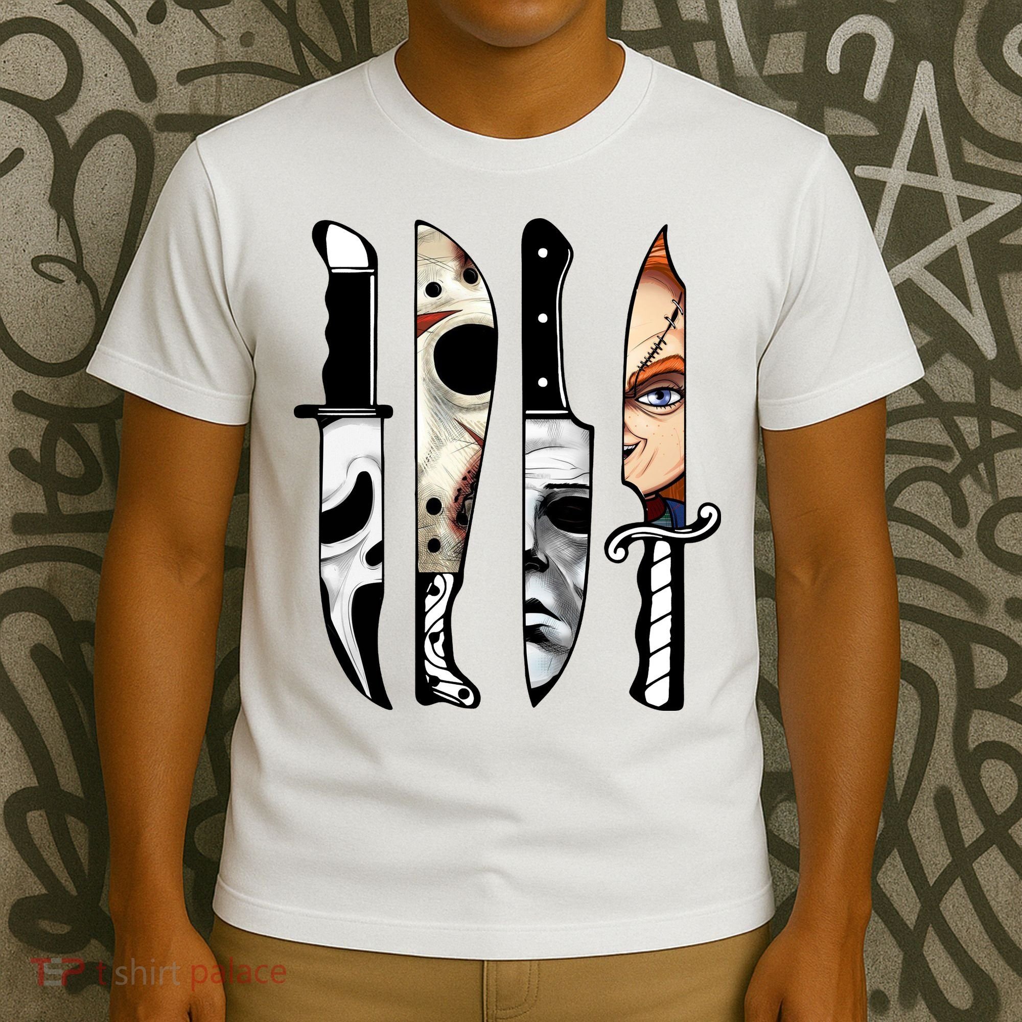 Halloween Horror Character Knife Scary T-Shirt