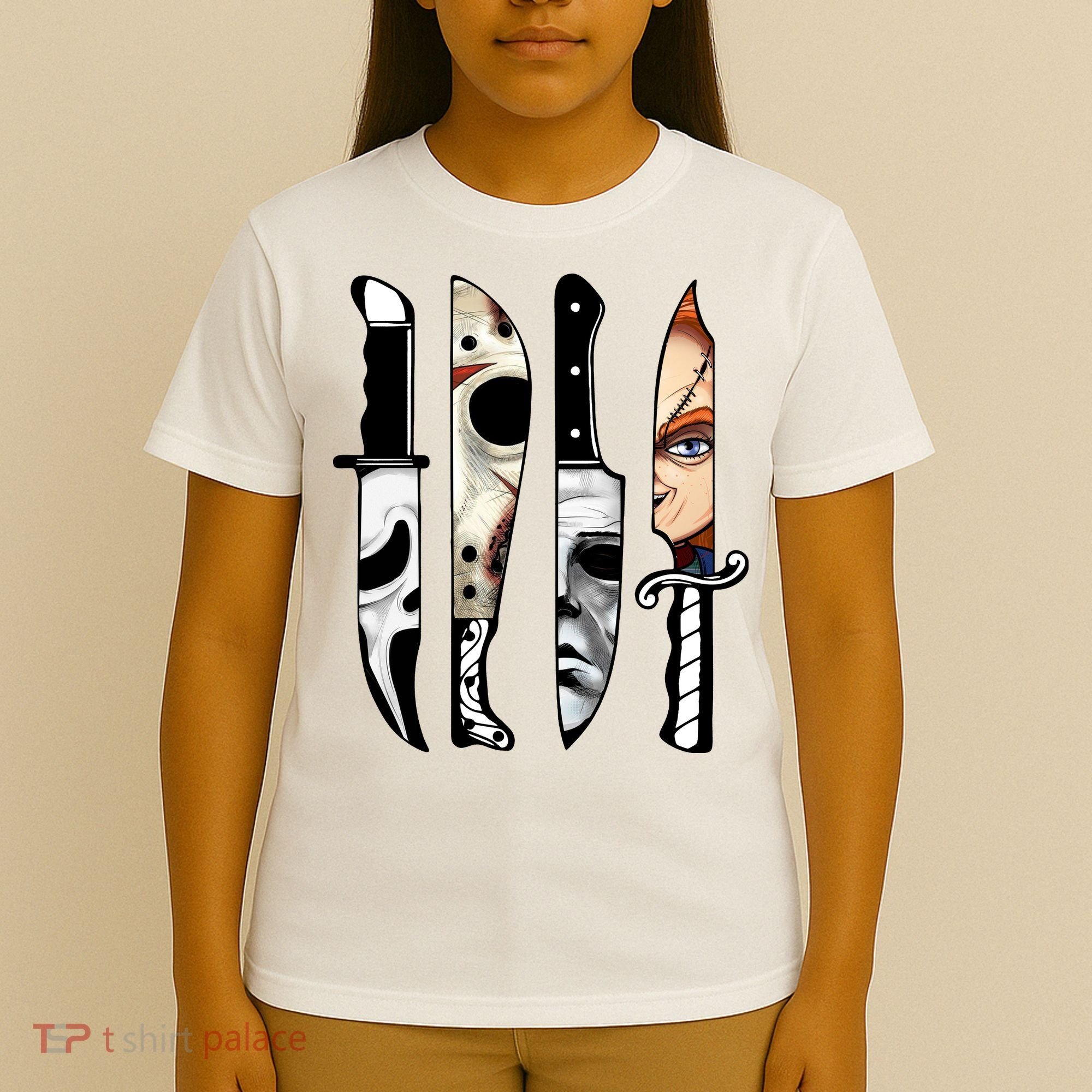 Halloween Horror Character Knife Scary T-Shirt